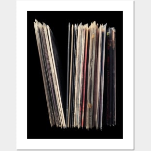 Vinyl record collection with plastic sleeves Posters and Art